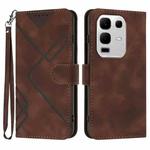 For Infinix Note 50s Line Pattern Skin Feel Leather Phone Case(Coffee)