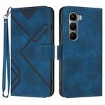 For Infinix Hot 60 4G / Hot 60i 4G Line Pattern Skin Feel Leather Phone Case(Royal Blue)