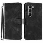 For Infinix Hot 60 4G / Hot 60i 4G Line Pattern Skin Feel Leather Phone Case(Black)