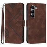 For Infinix Hot 60 4G / Hot 60i 4G Line Pattern Skin Feel Leather Phone Case(Coffee)
