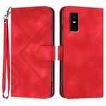 For Infinix GT 30 Pro Line Pattern Skin Feel Leather Phone Case(Red)