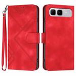 For Infinix Smart 10 Plus 4G Line Pattern Skin Feel Leather Phone Case(Red)