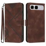 For Infinix Smart 10 Plus 4G Line Pattern Skin Feel Leather Phone Case(Coffee)