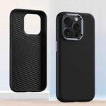 For iPhone 12 Pro Metal Lens Frame Leather Full Coverage Shockproof Phone Case(Black)