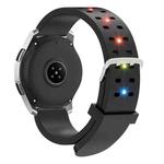 22mm Luminous Colorful Light Silicone Watch Band(Black)