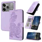 For Tecno Pova 6 Pro Datura Flower Embossed Flip Leather Phone Case(Purple)