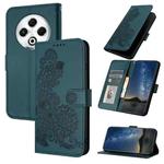 For Tecno Spark 30 4G Datura Flower Embossed Flip Leather Phone Case(Dark Green)