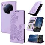 For Tecno Camon 40 Premier Datura Flower Embossed Flip Leather Phone Case(Purple)