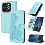 For Infinix Hot 40i Datura Flower Embossed Flip Leather Phone Case(Light blue)