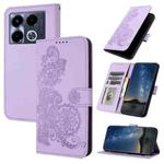 For Infinix Note 40 4G Datura Flower Embossed Flip Leather Phone Case(Purple)
