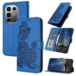 For Infinix Note 50 Pro+ Datura Flower Embossed Flip Leather Phone Case(Blue)