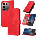 For Infinix Note 50 Pro+ Datura Flower Embossed Flip Leather Phone Case(Red)