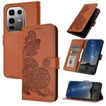 For Infinix Note 50 Pro+ Datura Flower Embossed Flip Leather Phone Case(Brown)
