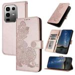 For Infinix Note 50 Pro+ Datura Flower Embossed Flip Leather Phone Case(Rose Gold)