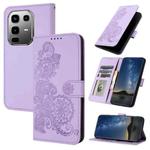 For Infinix Note 50 Pro+ Datura Flower Embossed Flip Leather Phone Case(Purple)