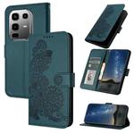 For Infinix Note 50 Pro+ Datura Flower Embossed Flip Leather Phone Case(Dark Green)