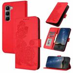 For Infinix Hot 60 5G / Hot 60i 4G Datura Flower Embossed Flip Leather Phone Case(Red)