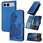For Infinix Smart 10 Plus 4G Datura Flower Embossed Flip Leather Phone Case(Blue)