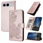 For Infinix Smart 10 Plus 4G Datura Flower Embossed Flip Leather Phone Case(Rose Gold)