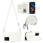 For Xiaomi Redmi Note 12 Pro Speed Rhombic Texture Flip Leather Phone Case with Long Lanyard(White)