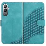 For Tecno Pova 4 YX0060 Elephant Head Embossed Phone Leather Case with Lanyard(Light Blue)