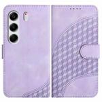 For Tecno Camon 40 Pro 4G Elephant Head Embossed Phone Leather Case with Lanyard(Light Purple)