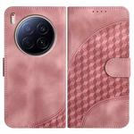 For Tecno Camon 40 Premier Elephant Head Embossed Phone Leather Case with Lanyard(Pink)