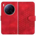 For Tecno Camon 40 Premier Elephant Head Embossed Phone Leather Case with Lanyard(Red)