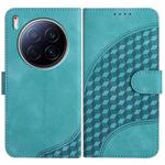 For Tecno Camon 40 Premier Elephant Head Embossed Phone Leather Case with Lanyard(Light Blue)