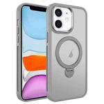 For iPhone 11 MagSafe Magnetic Holder Breathable Phone Case(Grey)