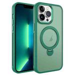 For iPhone 13 Pro MagSafe Magnetic Holder Breathable Phone Case(Green)