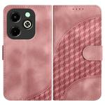 For Infinix Hot 40i YX0060 Elephant Head Embossed Phone Leather Case with Lanyard(Pink)