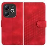 For Infinix Smart 8 YX0060 Elephant Head Embossed Phone Leather Case with Lanyard(Red)