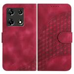 For Infinix Note 30 Pro YX0060 Elephant Head Embossed Phone Leather Case with Lanyard(Rose Red)