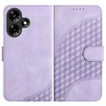 For Infinix Hot 30i YX0060 Elephant Head Embossed Phone Leather Case with Lanyard(Light Purple)