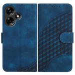 For Infinix Hot 30i YX0060 Elephant Head Embossed Phone Leather Case with Lanyard(Royal Blue)