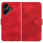 For Infinix Hot 30 YX0060 Elephant Head Embossed Phone Leather Case with Lanyard(Red)