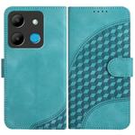 For Infinix Smart 7 YX0060 Elephant Head Embossed Phone Leather Case with Lanyard(Light Blue)