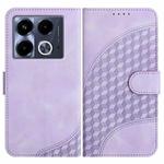 For Infinix Note 40 4G YX0060 Elephant Head Embossed Phone Leather Case with Lanyard(Light Purple)