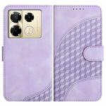 For Infinix Note 40 Pro 4G / 5G YX0060 Elephant Head Embossed Phone Leather Case with Lanyard(Light Purple)