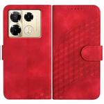 For Infinix Note 40 Pro 4G / 5G YX0060 Elephant Head Embossed Phone Leather Case with Lanyard(Red)