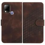 For Infinix Hot 10T / Hot 10s Elephant Head Embossed Phone Leather Case with Lanyard(Coffee)