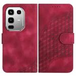 For Infinix Note 50 4G / Note 50 Pro 4G Elephant Head Embossed Phone Leather Case with Lanyard(Rose Red)