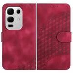 For Infinix Note 50x Elephant Head Embossed Phone Leather Case with Lanyard(Rose Red)
