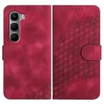 For Infinix Hot 60 5G / Hot 60i 4G Elephant Head Embossed Phone Leather Case with Lanyard(Rose Red)