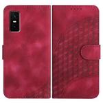 For Infinix GT 30 Pro Elephant Head Embossed Phone Leather Case with Lanyard(Rose Red)