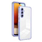 For Samsung Galaxy A55 3 in 1 Clear TPU Color PC Frame Phone Case(Purple)