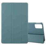 For Lenovo Xiaoxin Pad Pro 12.7 2025 Tri-fold Silicone Leather Tablet Case(Dark Green)