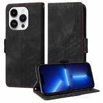 For iPhone 13 Pro Embossed Rhombus Starry Leather Phone Case(Black)