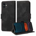For iPhone 11 Embossed Rhombus Starry Leather Phone Case(Black)